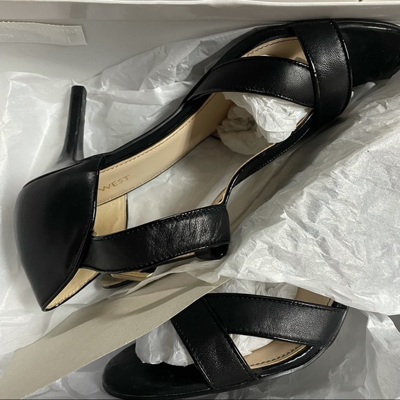 Nine West Black Strap Heels Size 8 - Picture 4 of 8